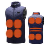 Heated Vest for Men,Heated Jacket with 15 Heated Zones,Adjustable Temperature Heating Clothes Coat,Winter Warm USB Charging Electric Body Warmer,Heating Gilet for Cycling Hiking Skiing(No Power Bank)