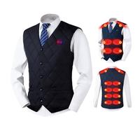 Heated Vest for Men , Men's Suit Vests Not with Battery Pack Included , Mens Winter Formal Slim Fit Dress Puffer Vest Waistcoat for Work Casual Bartender Heating Jacket Chalecos para Hombre,Black,XL