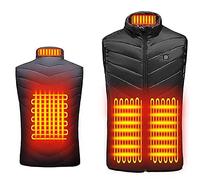 Heated Vest for Men UK,Heated Jacket Washable,Heated Winter Coat in Black/Blue,USB Charging Electric Body Warmer,Heating Gilet with 5/8/11/15 Heating Zones for Outdoor Sports(No Power Bank)