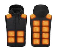 Heated Vest for Men UK Sale, Heated Gilet with Hood Women Heated Sleeveless Jacket Zip Up USB Heating Vest Workwear Body Warmer Ladies Down Vests Upgraded for Outdoor Camping Riding Hiking