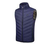 Heated Vest for Men Winter Warm Insulated Sleeveless Bubble Jackets with 9 Heating Zones 3 Heating Levels Blue