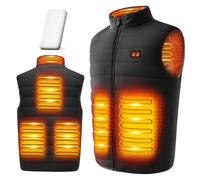 Heated Vest for Men Women, Jacket Washable with Power Pack Included, Electric Body Warmer, 3 Heating Level | 6 Heat Up Zone (UK, Alpha, M, Regular, Regular, A3USER-D)