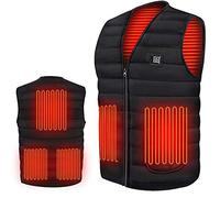 Heated Vest for Men/Women, Washable Electric Heated Gilet 3 Adjustable Levels Heated Jacket Coat USB Charging Electric Body Warmer Heated Clothing with 5 Heating Zones for Cycling Hiking(No Bank)