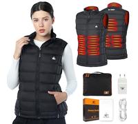 Heated Vest for Women, Heated Vest with 6 Heating Zones, USB Electric Heating Vest for Spring, Autumn, Winter, Heat Vest with Plug & Power Bank, Heated Vest for Outdoors, with Higher Heating