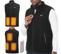 Heated Vest, Gilet for Men Women, Micro Fleece Body Warmer with 10000mAh Power Pack Included, USB Electric Jacket with 3 Heating Level | 6 Heated Zone, Self Warm Waistcoat, Lightweight Winter Clothing
