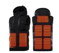 Heated Vest Jacket for Men Hoodie Hooded Electric USB Charging Body Warmer Gilet with 9 Heating Zones Heating Clothing for Winter Outdoor Working,Skiing,Hiking,Riding(No Power Bank)