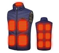 Heated Vest Men, Winter Heated Gilet Body Warmer Sleeveless Jackets with 11 Heating Zones Electric Thermal Clothing Warm Heating Coat for Outdoor Camping Riding Hiking (Excluded Power Pack) L-4XL