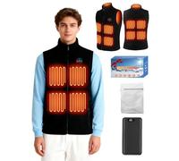 Heated Vest with 20000mAh Power Bank & 9 Heating Pads, 2025 Upgrade 5V/7.4V Adjustable Waist Circumference 3 Temperature Level Winter Lightweight Material with Hood Warmth Preservation, Size M