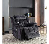 Heated & Vibrating Heavy-Duty Riser Recliner Chair for Seniors - Overstuffed Comfort Design for Elderly Safety and Support