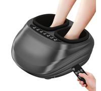 Heated Vibration Foot Massager | Foot Massager Machine | Compression Technology Features for Pain Relief and Blood Circulation (Black)