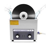 Heated Vinyl Record Cleaning Machine, 6L Ultrasonic Cleaner with Auto-Rotating Double-Sided LP Wash, 4 Time Settings for Deep Clean