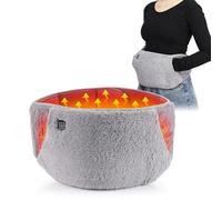 Heated Waist Wrap, Electric Heating Pad for Period Cramps & Back Pain Relief, 3-Level Adjustable Heat Belt with Hand Pockets, Soft Velvet Waist Warmer, USB Powered Portable Wrap for Home(Gray)