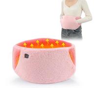 Heated Waist Wrap, Electric Heating Pad for Period Cramps & Back Pain Relief, 3-Level Adjustable Heat Belt with Hand Pockets, Soft Velvet Waist Warmer, USB Powered Portable Wrap for Home(Pink)