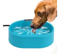 Heated Water Bowl 3.7 L Frost Protection Dogs Cats Chickens 35 °C Constant Temperature Heated Water Bowl Dogs with 2 m / 6.56 ft Anti-Bite Cable, Waterproof, Ideal for Winter, Balcony, Stable, Garden