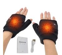 Heated Winter Gloves: Fingerless Rechargeable Electric Warmers for Motorcycling, Writing, Camping, Hunting, Outdoor Cold Weather, Men