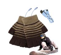 Heated Winter Gloves - USB Heated Fingerless Gloves for Winter,Knitting Typing, Thermal Insulation Work for Ski, Snowboarding