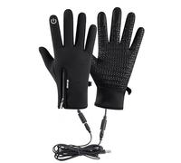 Heated Winter Gloves - USB Touch Screen Compatible | Warm Windproof Splash Proof Gloves for Outdoor Cycling Skiing Sports Cold Weather Protection Accessory