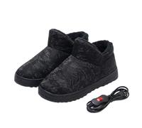 Heated Women Men Foot Warmer Rechargeable Electric Heating Slippers with 2 Temp Settings, Under Desk Plush Slippers for Pain Relief (NO.3, Adult, Men, 4, Numeric, UK Footwear Size System, Medium)