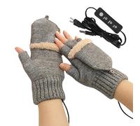 Heated Work Gloves - 3 Adjustable Heating Modes for Hands,USB Connectable Full and Middle Finger Heated Gloves | for Snow Outdoor Work Hiking Skiing Cycling