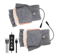 Heated Work Gloves - 3 Adjustable Modes Durable Hand Warmer, USB Connection Full and Half Finger Electric Gloves - For Snow Cycling Camping Hiking Skiing Cold Weather H