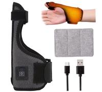 Heated Wrist Brace with Thumb Support, USB Wrist Heating Pad, Soft Hand Heating Pad for Arthritis, Carpal Tunnel, Relieve Pain Hand Massager for Arthritis and Carpal Tunnel