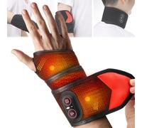 Heated Wrist Support with Vibration, Portable Rechargable USB Heated Wrist Wrap,3 Heats and Vibrations Modes, Adjustable Temperature, Hand Heating Pad, for Wrist, Hand, Arm, Knee,A