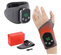 Heated Wrist Wrap with 5 Heating Levels and 3 Vibration Mode Electric Heating Wrist Guard, for Work, Travel and Exercise, Fits Left and Right Hands(2PCS)