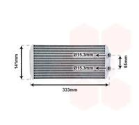 Heater core Brazed cooling fins 40006312 VAN WEZEL for CITROËN PEUGEOT