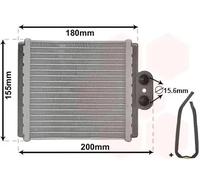 Heater core Brazed cooling fins 52006093 VAN WEZEL for SUZUKI VITARA Cabrio