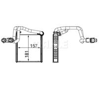 Heater core Brazed cooling fins AH 252 000S MAHLE for VW GOLF VI JETTA IV