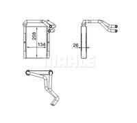 Heater core Brazed cooling fins AH 273 000S MAHLE for TOYOTA YARIS/VITZ