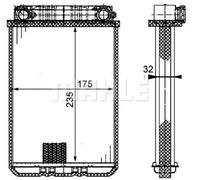 MAHLE ORIGINAL AH 77 000P Heater matrix