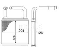 MAHLE ORIGINAL AH 78 000S Heater matrix