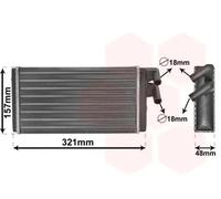 Heater core Mechanically jointed cooling fins 03006052 VAN WEZEL for AUDI V8
