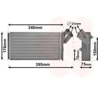 Heater core Mechanically jointed cooling fins 09006129 VAN WEZEL for PEUGEOT
