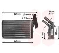 Heater core Mechanically jointed cooling fins 43006048 VAN WEZEL for RENAULT