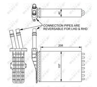 Heater core Mechanically jointed cooling fins 54245 NRF for RENAULT AVANTIME