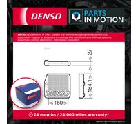DENSO Heater Core DRR09076 - Interior Heating Heat Exchanger Fits Alfa Romeo Fiat Opel