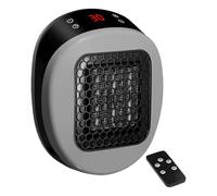 Heater, Portable Heater Plug In, Mini Heaters With Remote Control, Rapid Heating in 30 Seconds, Ptc Ceramic Heating Element, 12 Hour Timing, for Bedroom, Office & Desk (Grey)