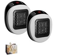 Heatflash Heater, Heatflash Plug In Ceramic Heater, Portable Space Heat Flash Heaters, Ptc Heating Element, with Remote Control, 12 Hour Timing,Low Energy Efficient Quiet for Bedroom, Office (2PC-C)