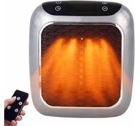 Heatflash Heater, Plug in Heater, 800W Mini Portable Electric Space Heaters with Remote Control, PTC Ceramic Heating Element for Bedroom Office Kitchen Bathroom (Grey)