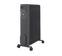 Morphy Richards HeatFlux Digital Oil Filled Radiator, Remote Control, 25m2 Coverage, LED Digital Touch Panel, Eco Mode, Personalised Warmth, Timer, Auto Switch Off, Cord Storage, 2.5kw, Grey, 827877