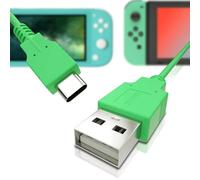HEATFUN Switch USB-C Charger Cable - Fast Charging Cord for Switch Lite, OLED, Dock, Controller - Durable 4.92ft Type-C Cable in Green for Travel, Home, Car, Gaming Setup