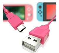 HEATFUN Switch USB-C Charger Cable - Fast Charging Cord for Switch OLED, Switch Lite, Dock, Controller - 4.92ft Durable Pink Cable for Travel, Car, Home Use