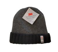 HeatGuard 3M Thinsulate 2 Tone Black Cuff Beanie Hat in Charcoal HeatGuard Charcoal One Size