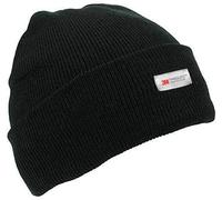 HeatGuard Mens Ladies Unisex 3M Thinsulate Winter Thermal Beanie Hat Black