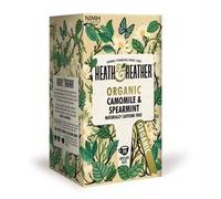 Heath & Heather Organic Camomile and Spearmint Teabags | Individually Wrapped Caffeine-Free Herbal Tea Infusion | 1 Pack of 20, Total 20 Teabags