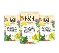 Heath & Heather Dandelion Root Tea with Burdock & Hawthorn - 3-Pack Gift Set | Organic Dandelion Root Herbal Tea Bags | Caffeine-Free Detox-Style Botanical Blend