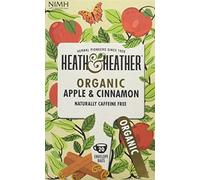 Heath & Heather Organic Apple and Cinnamon Teabags | Individually Wrapped Caffeine-Free Herbal Tea Infusions | 6 Packs of 20, Total 120 Tea Bags.