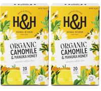 Heath & Heather - Organic Camomile with Manuka Honey • Soothing Floral Sweetness • Naturally Caffeine-Free • Vegan • 20 Tea Bags (Pack of 2)